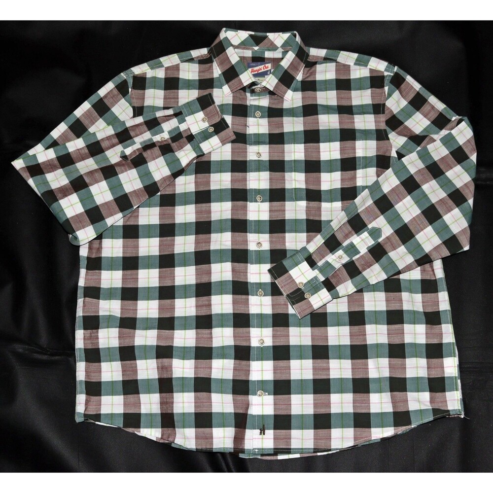 johnnie-O Hangin’ Out Shirt Men's Long Sleeve Button Up Red Green Plaid Shirt XL